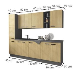 Obrazek Kuchnia Scandi jodełka/antracyt 260 bez blatu