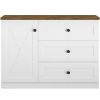 Obrazek Komoda Lille 08 1d3s Bílý Mat/Dub Lefkas