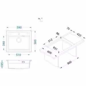 Obrazek Zlew Atrox 30 czarny 