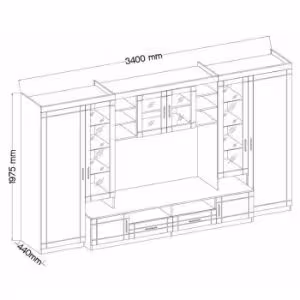 Obrazek Meblościanka Paris grafit/sonoma
