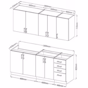 Obrazek Kuchnia Sara sonoma 180 bez blatu