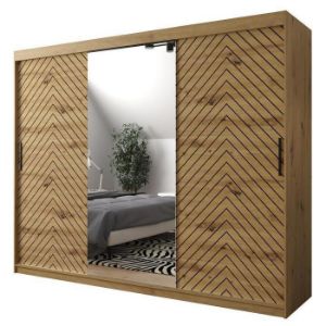 Obrazek Szafa Jodełka 2 250 Dąb Artisan/Dąb Artisan/Czarny