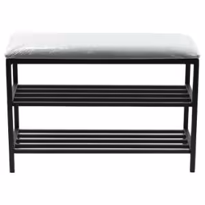 Obrazek Szafka na buty metal z siedziskiem Loft 51x75x30 czarny