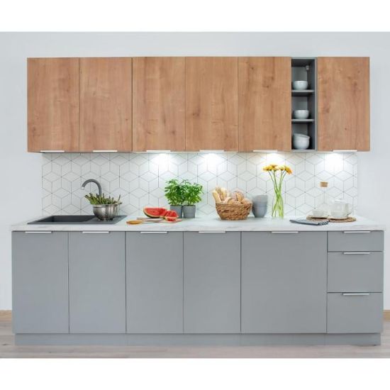 Obrazek Kuchnia Emma 260 Dąb Burlington/Szara Platyna