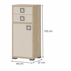 Obrazek Komoda 1D2S Kiki OR12-BK/KI-01 beech/sand