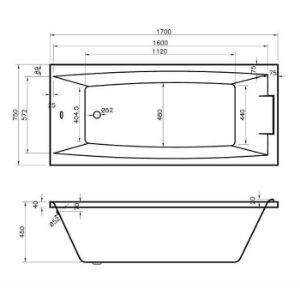 Obrazek Wanna Elena 170x75