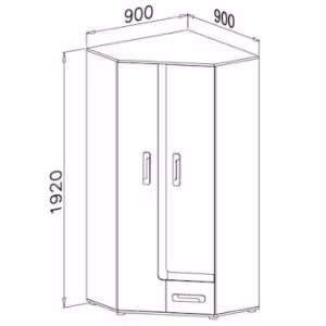 Obrazek Szafa narożna Apetito NR-2 antracyt