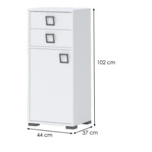 Obrazek Komoda 1D2S Kiki OR12-BE/KI-15 white/white 