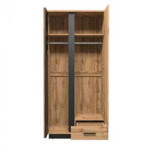 Obrazek Szafa Sole LA1 dąb wotan/czarny mat