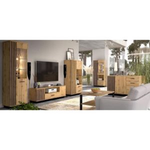 Obrazek Szafa Sole LA1 dąb wotan/czarny mat