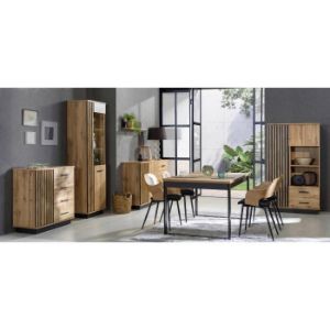 Obrazek Szafa Sole LA1 dąb wotan/czarny mat