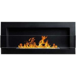 Obrazek Biokominek 900x400 czarny strukturalny z szybą