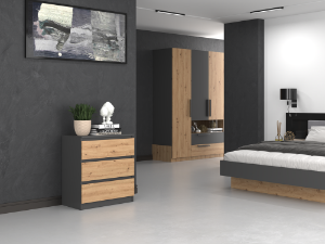 Obrazek Komoda Umo P3 antracyt/dąb artisan