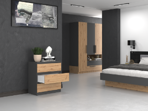 Obrazek Komoda Umo P3 antracyt/dąb artisan