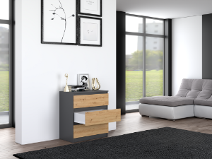 Obrazek Komoda Umo P3 antracyt/dąb artisan