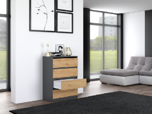 Obrazek Komoda Umo P4 antracyt/dąb artisan