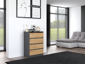 Obrazek Komoda Umo P4 antracyt/dąb artisan