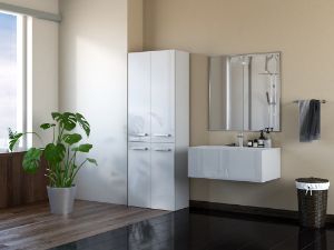 Obrazek Słupek łazienkowy Sandra 2DD biel połysk