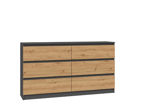 Obrazek Komoda Umo P6 140 antracyt/dąb artisan