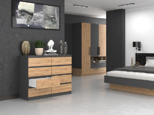 Obrazek Komoda Umo P8 120 antracyt/dąb artisan