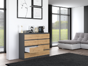 Obrazek Komoda Umo P8 120 antracyt/dąb artisan