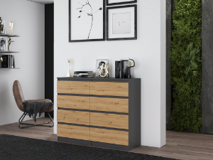 Obrazek Komoda Umo P8 120 antracyt/dąb artisan