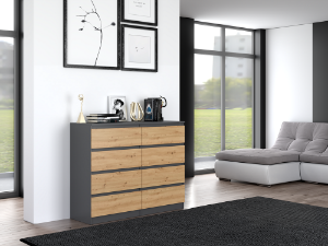 Obrazek Komoda Umo P8 120 antracyt/dąb artisan