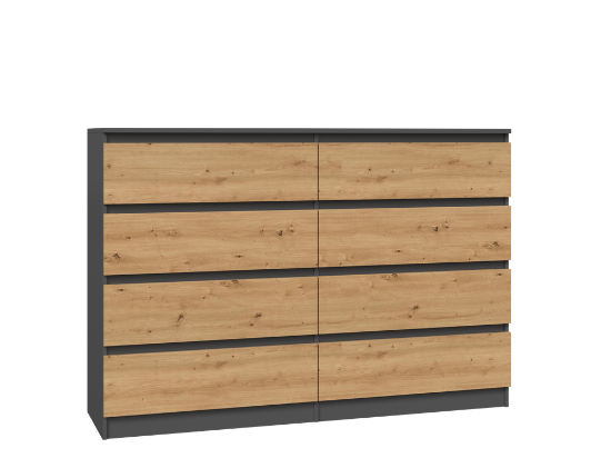 Obrazek Komoda Umo P8 140 antracyt/dąb artisan