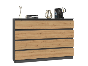 Obrazek Komoda Umo P8 140 antracyt/dąb artisan