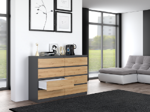 Obrazek Komoda Umo P8 140 antracyt/dąb artisan