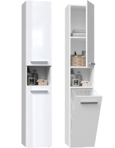 Obrazek Słupek łazienkowy Luiza 3 biały połysk