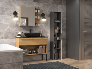 Obrazek Słupek łazienkowy Luiza antracyt/dąb artisan