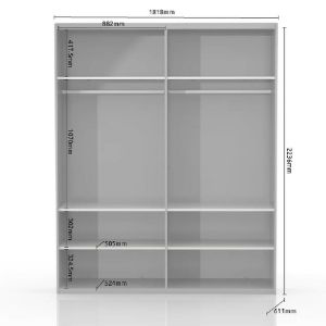 Obrazek Szafa Piano PK181-OG/PN-70/KA/70 crystal white 