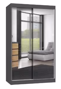 Obrazek Szafa Sabina 120 z 2 lustrami dąb artisan/antracyt