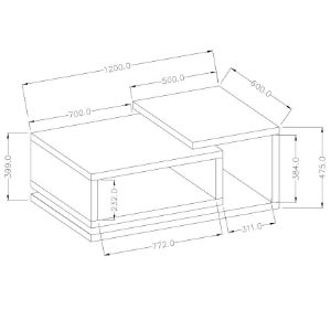 Obrazek Stolik Bota 97 Antracyt/Dąb Ribbec