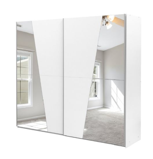 Obrazek Szafa z lustrem Eze 240 biały mat 