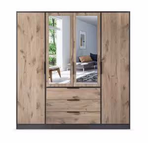 Obrazek Szafa z lustrem Lati D4 czarny mat/viking