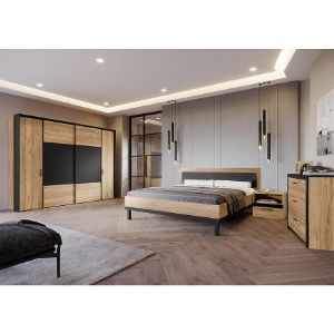 Obrazek Łóżko 182 Nemezy dąb catania/czarny