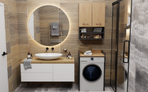 Obrazek Szafka na pralkę Zara antracyt/dąb artisan