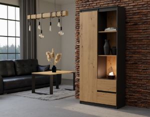 Obrazek Regał zamykany Tor P7S2D1 (antracyt/dąb artisan)