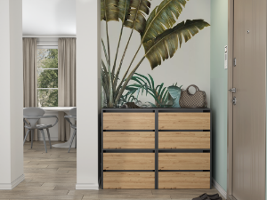 Obrazek Szafka na buty Pelagia antracyt/dąb artisan