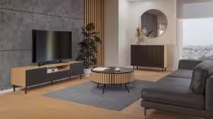 Obrazek Szafka RTV Jula 160S czarny/dąb artisan