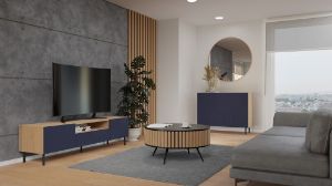 Obrazek Komoda Jula 2K granat/dąb artisan