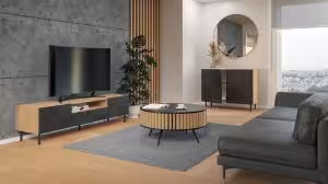 Obrazek Komoda Jula 2K czarny/dąb artisan