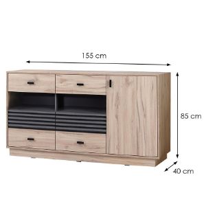 Obrazek Komoda Allmo AL8 dąb estana jasny/antracyt