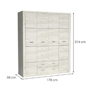 Obrazek Szafa Indianapolis I18 4D kraft biały