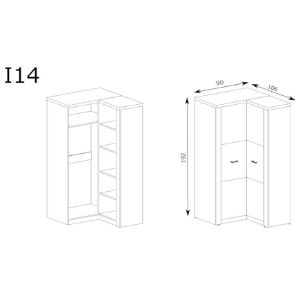 Obrazek Szafa narożna Indianapolis I14 kraft biały
