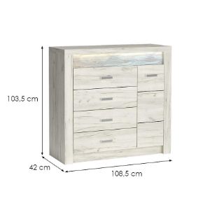 Obrazek Komoda Indianapolis I17 1D4S kraft biały