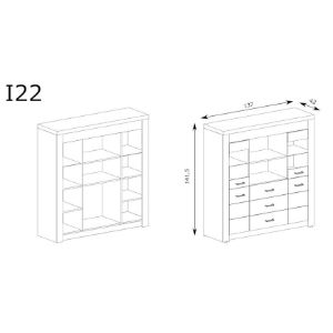 Obrazek Witryna szeroka Indianapolis I22 kraft biały