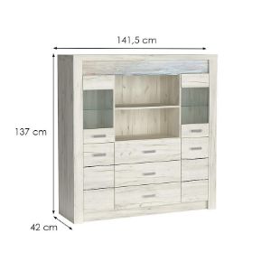 Obrazek Witryna szeroka Indianapolis I22 kraft biały